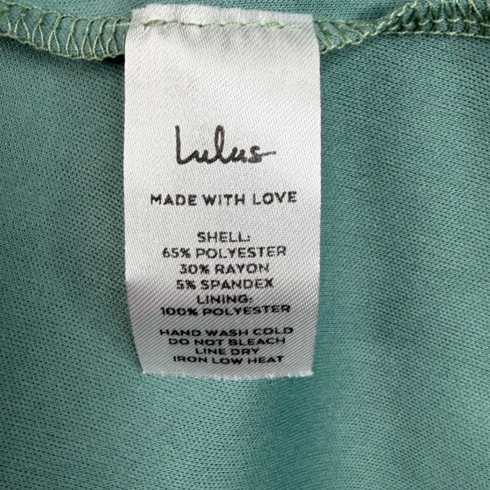 Lulu's Casual Confidence Sage Green Ribbed Tie-Front Mini Dress - Picture 3 of 6